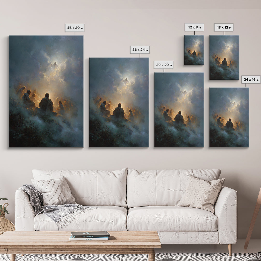 Divine Gathering | Framed Canvas Print | Jesus Painting | Christian Wall Art | Christian Art Print | Large Christian Painting | Christian G