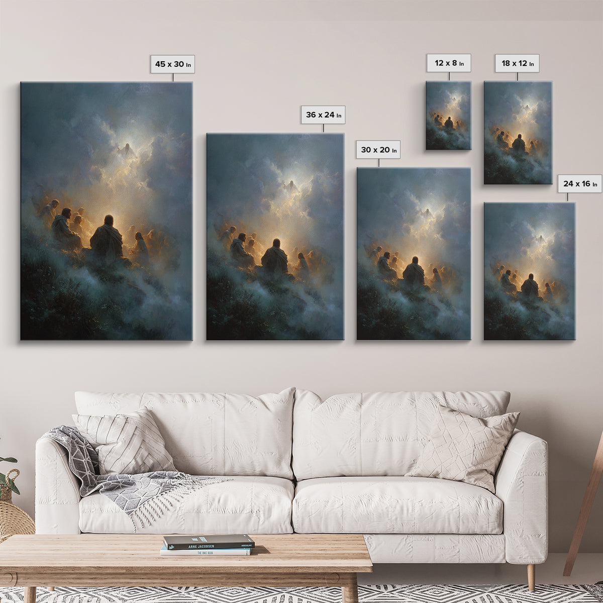 Divine Gathering | Framed Canvas Print | Jesus Painting | Christian Wall Art | Christian Art Print | Large Christian Painting | Christian G