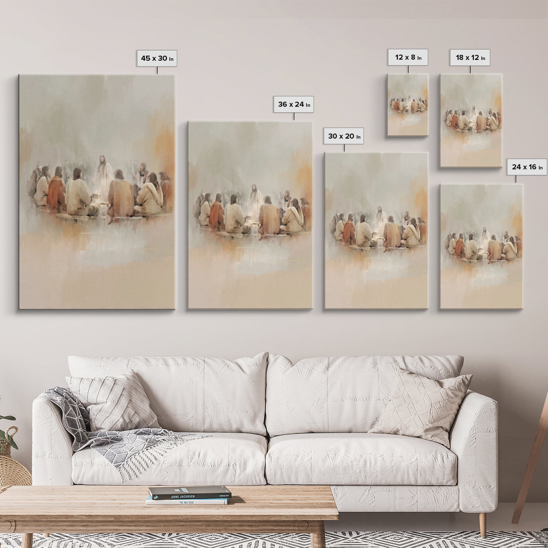 Last Supper Dawn – Framed Canvas Print – Christian Art Print – Jesus Wall Art – Modern Christian Art – Christian Paintings – Christian Deco