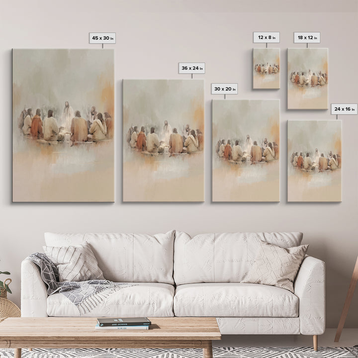 Last Supper Dawn – Framed Canvas Print – Christian Art Print – Jesus Wall Art – Modern Christian Art – Christian Paintings – Christian Deco