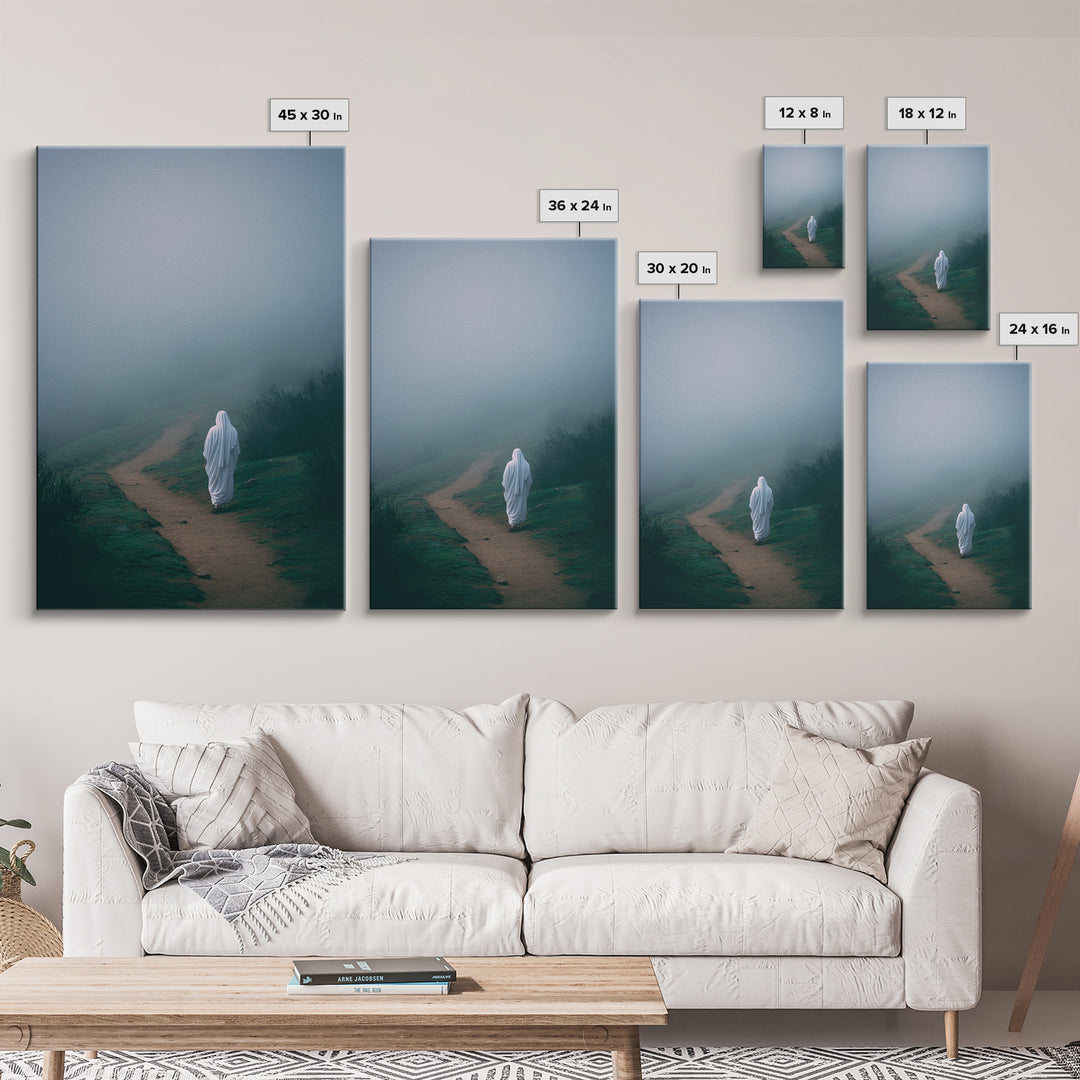 Holy Solitude, Framed Canvas Print, Christian Art Canvas, Jesus Painting, Christian Wall Art, Subtle Christian Art, Christian Decor, Christ