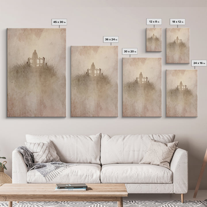 Heavenly Crossing | Framed Canvas Print | Christian Wall Art | Jesus Painting | Christian Art Canvas | Christian Christmas Art | Christian