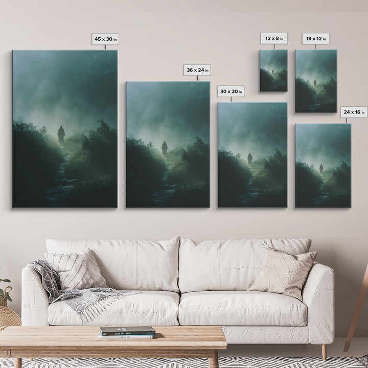 Emerald Dawn, Framed Canvas Print, Christian Wall Art, Jesus Painting, Christian Art Canvas, Moody Christian Art, Christian Christmas Art
