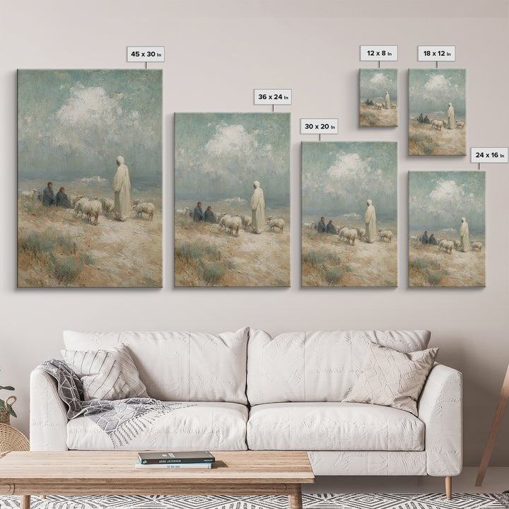 Shepherd’s Calling – Framed Canvas Print – Christian Art Canvas – Christian Wall Art – Christian Painting – Vintage Christian Art – Christi