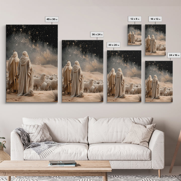 Night Watch – Framed Canvas Print – Christian Art Canvas – Christian Wall Art – Christian Christmas Art – Moody Christian Art – Christian D