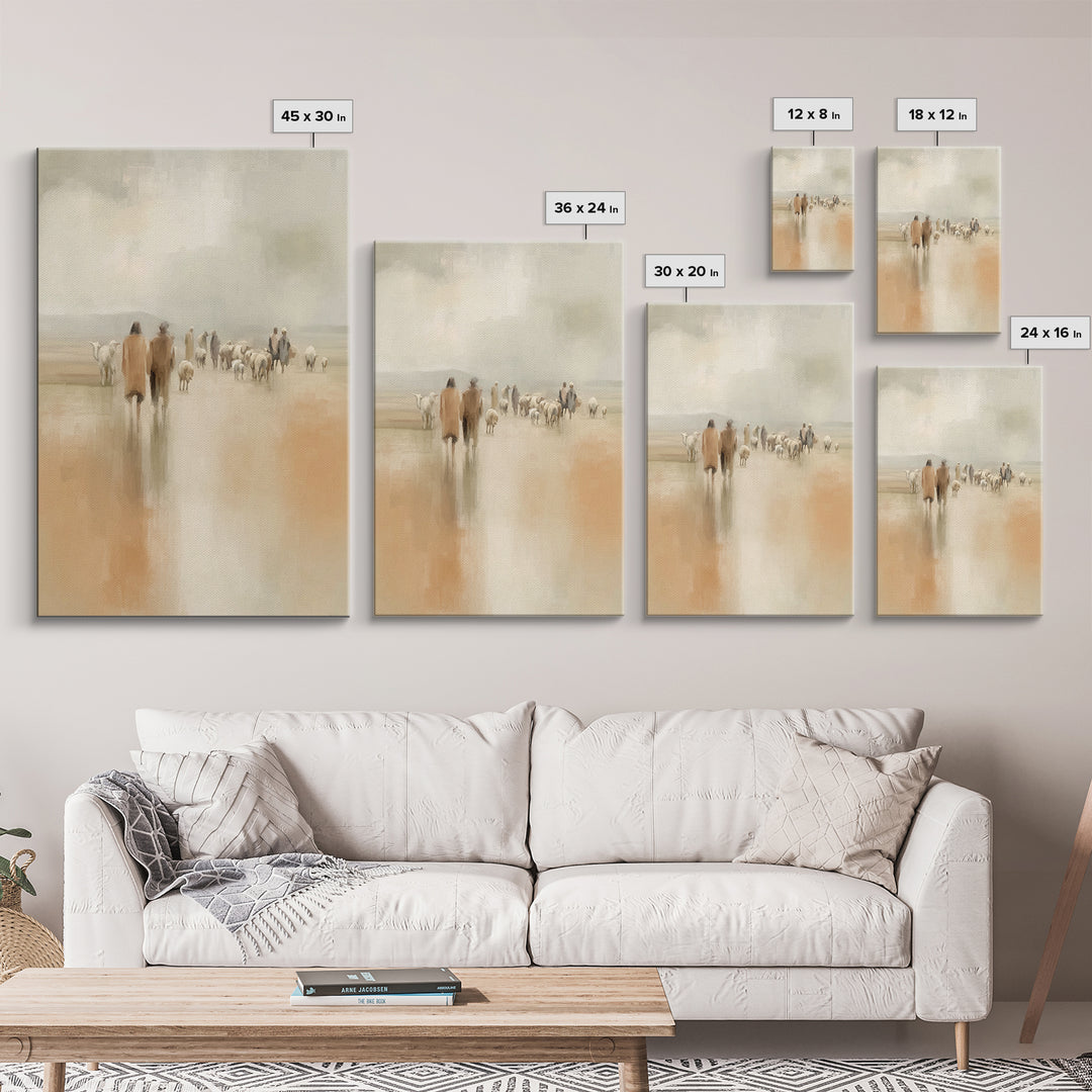 Pasture Companions, Framed Canvas Print, Christian Art Canvas, Christian Wall Art, Christian Paintings, Subtle Christian Art, Christian Chr