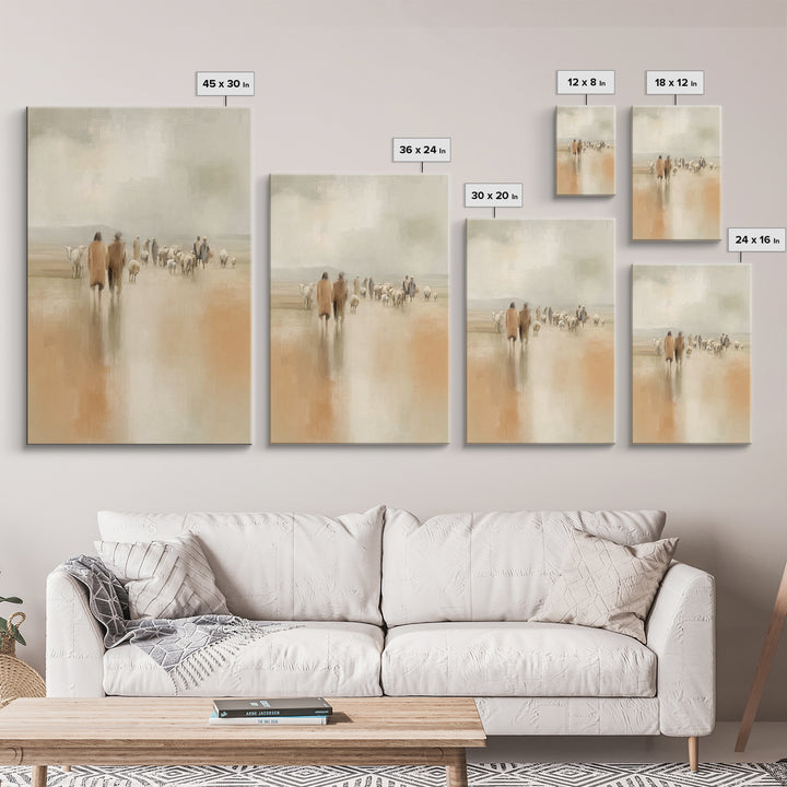 Pasture Companions, Framed Canvas Print, Christian Art Canvas, Christian Wall Art, Christian Paintings, Subtle Christian Art, Christian Chr