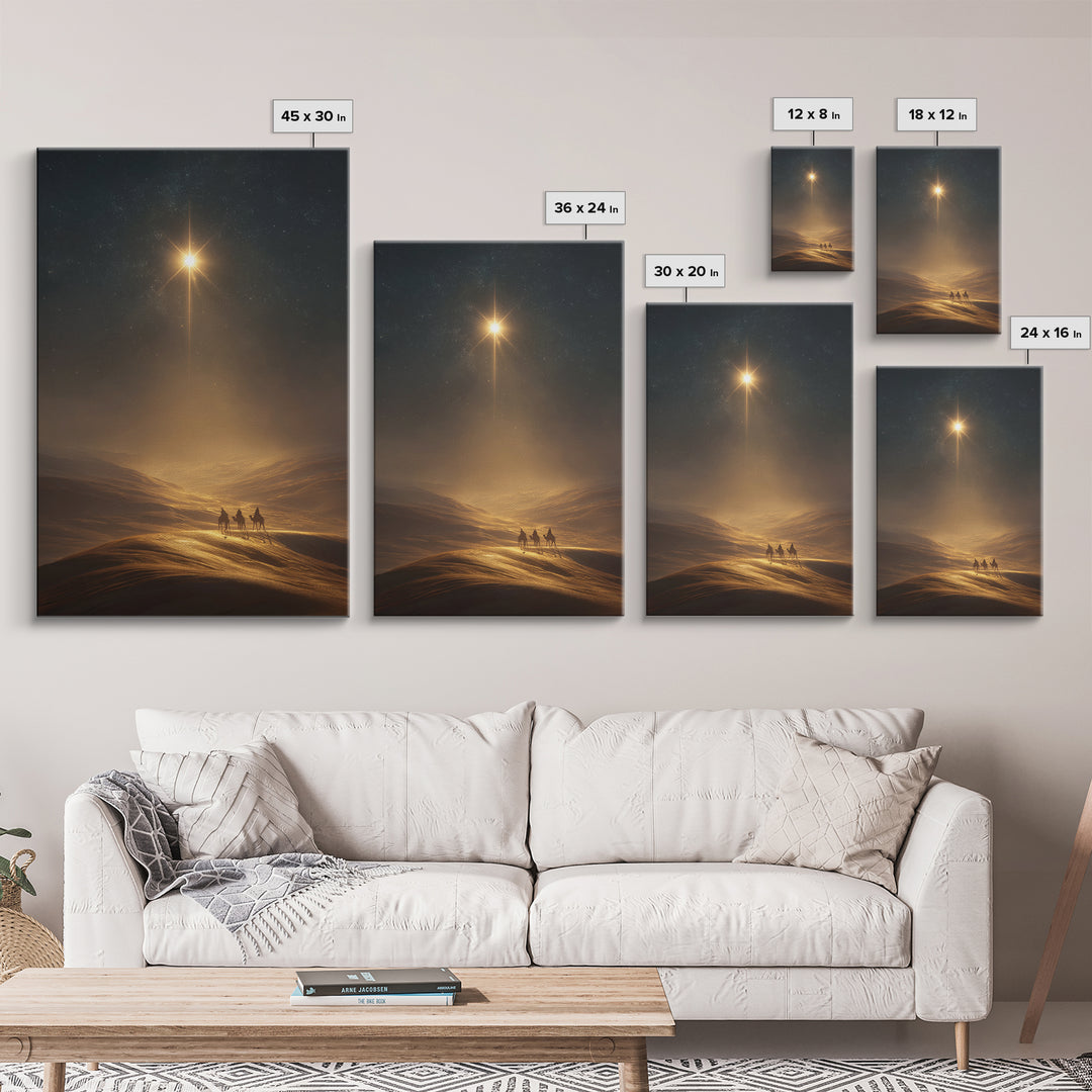 Star Of Bethlehem – Framed Canvas Print – Christmas Wall Art – Christian Art Canvas – Christian Painting – Christian Christmas Decor