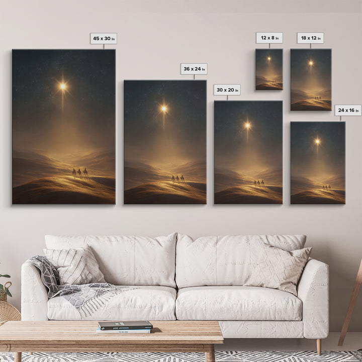 Star Of Bethlehem – Framed Canvas Print – Christmas Wall Art – Christian Art Canvas – Christian Painting – Christian Christmas Decor