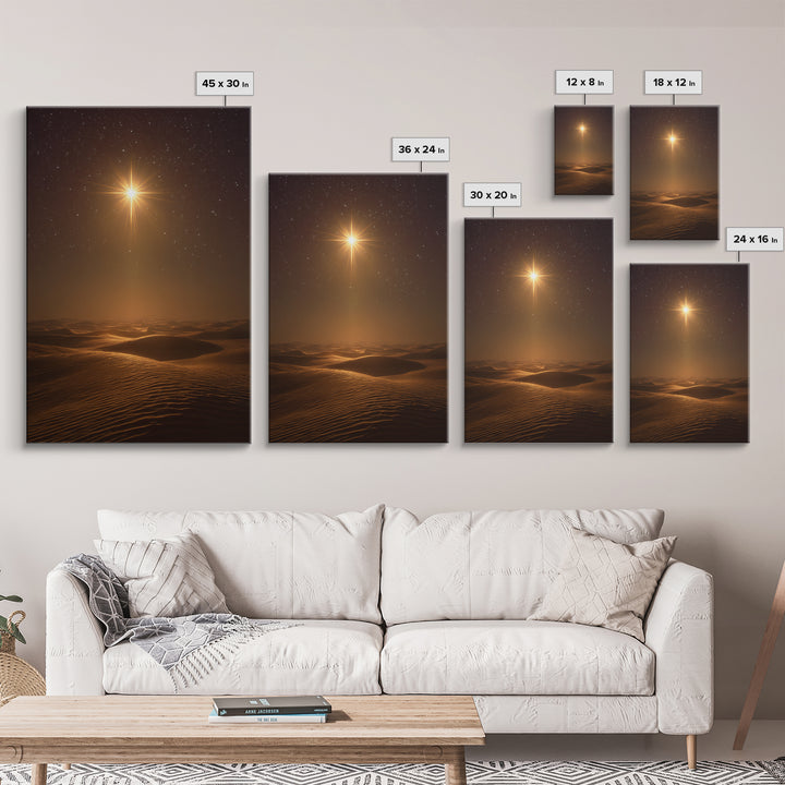 Radiant Night Star – Framed Canvas Print – Christian Wall Art – Christmas Art Prints – Christian Art Gift – Modern Christian Art