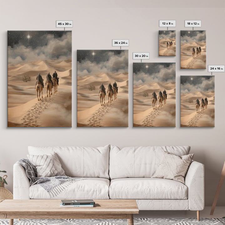 Three Kings Path – Framed Canvas Print – Christian Art Work – Christmas Wall Art – Jesus Christmas Art – Christian Gift Ideas