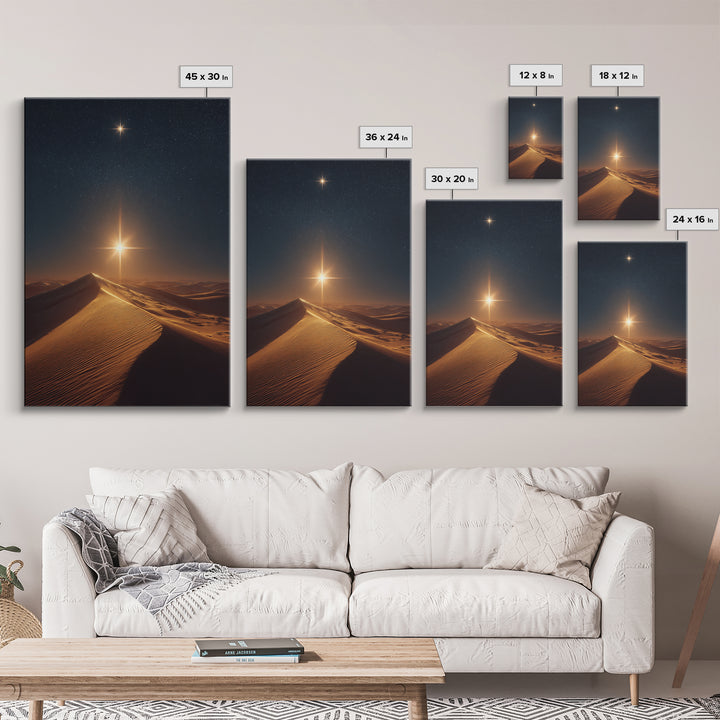 Guiding Star Peak – Framed Canvas Print – Christian Christmas Decor – Christian Art – Christmas Canvas Wall Art – Jesus Art Print