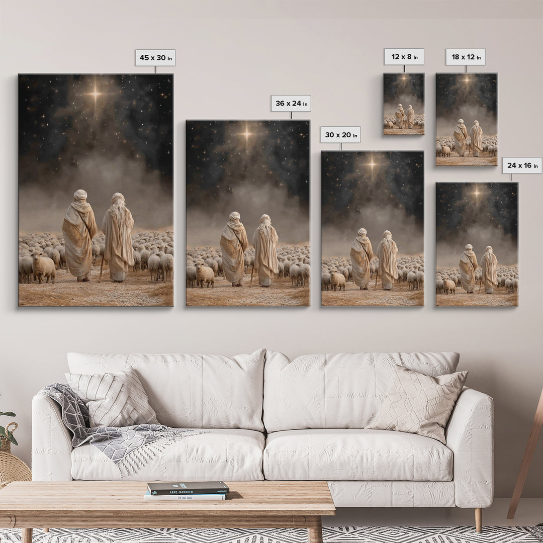 Guided By The Star – Framed Canvas Print – Christian Wall Art – Christian Christmas Art – Christian Art Canvas – Christmas Art Prints