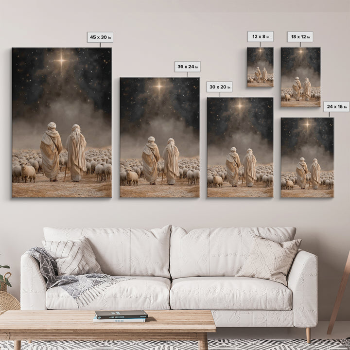 Guided By The Star – Framed Canvas Print – Christian Wall Art – Christian Christmas Art – Christian Art Canvas – Christmas Art Prints