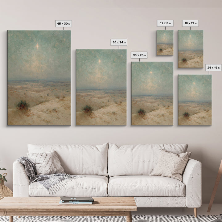 Silent Holy Star – Framed Canvas Print – Christian Art Painting – Christmas Wall Art – Christian Art Gift – Subtle Christian Art