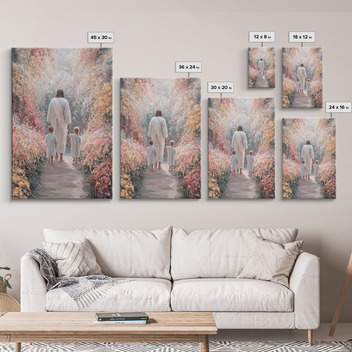 Walk Of Faith | Framed Canvas Print | Christian Art | Jesus Painting | Christian Art Canvas | Christian Decor | Christian Christmas Art