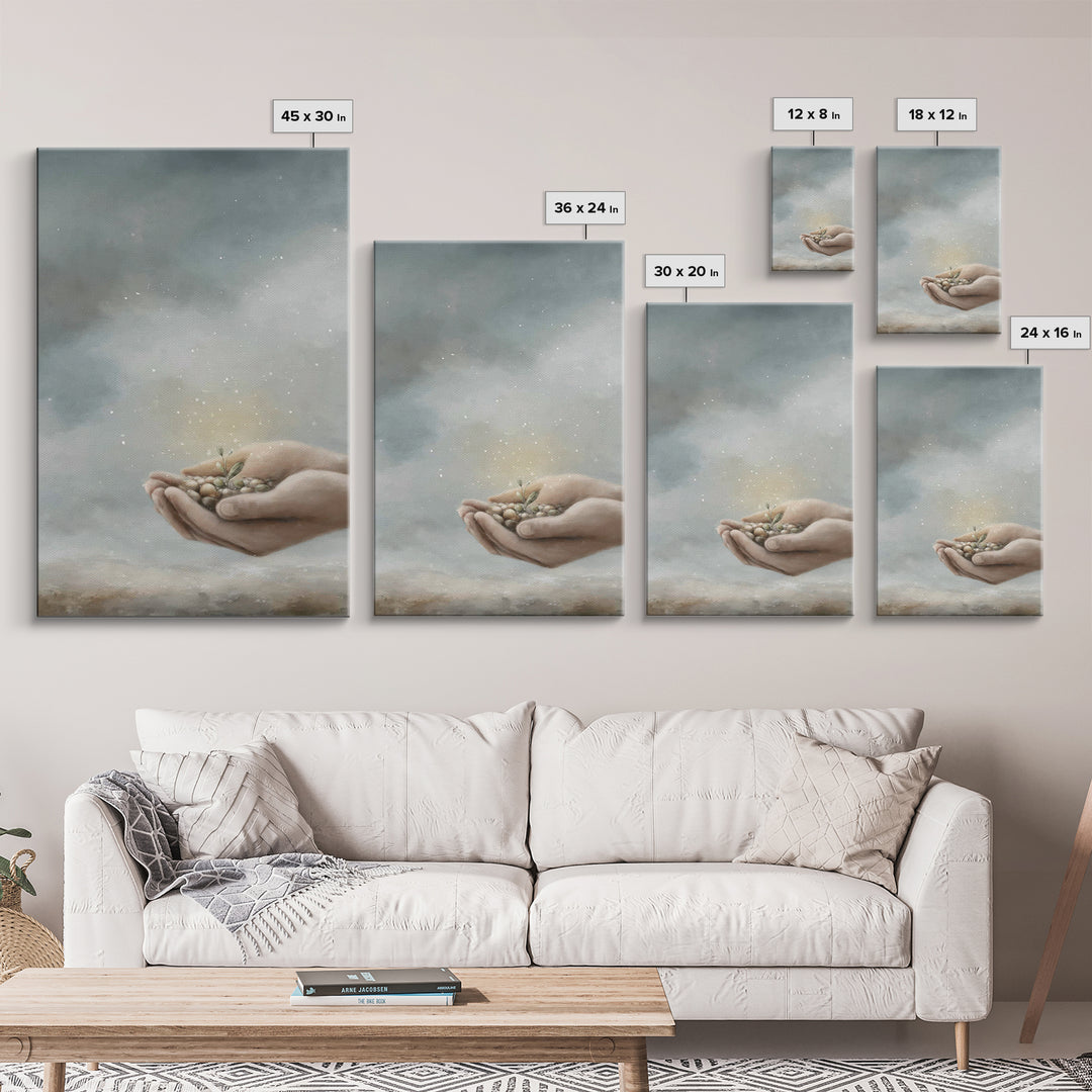 Seed Of Grace | Framed Canvas Print | Christian Wall Art | Christian Art Canvas | Christian Gift | Jesus Painting | Subtle Christian Art
