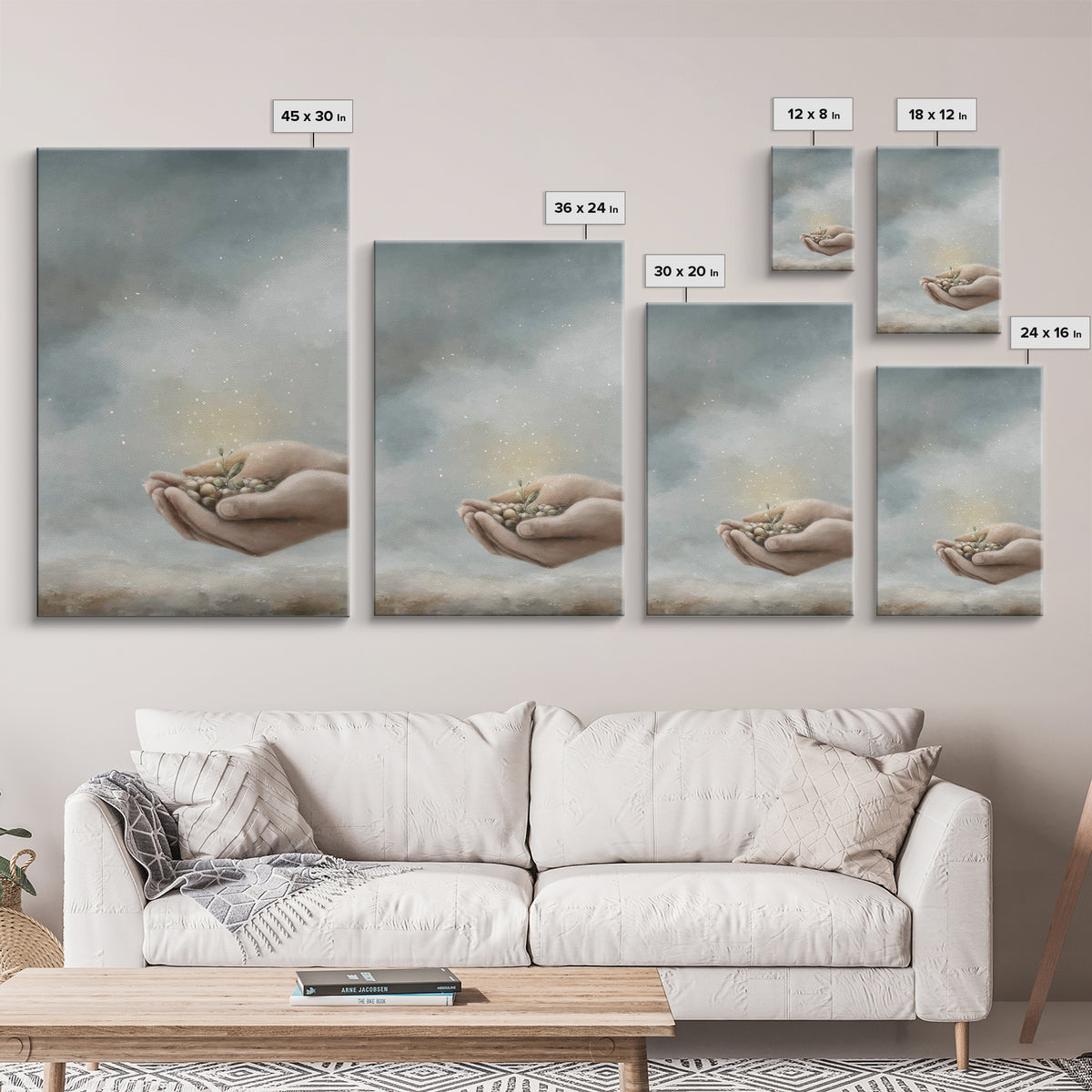 Seed Of Grace | Framed Canvas Print | Christian Wall Art | Christian Art Canvas | Christian Gift | Jesus Painting | Subtle Christian Art
