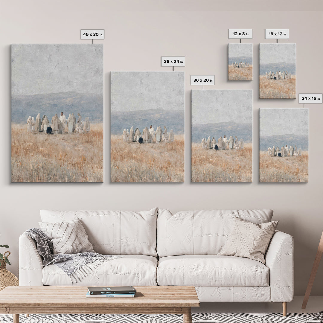 Gathering In Grace – Framed Canvas Print – Christian Wall Art – Christian Art Canvas – Jesus Painting – Christian Art – Christian Decor