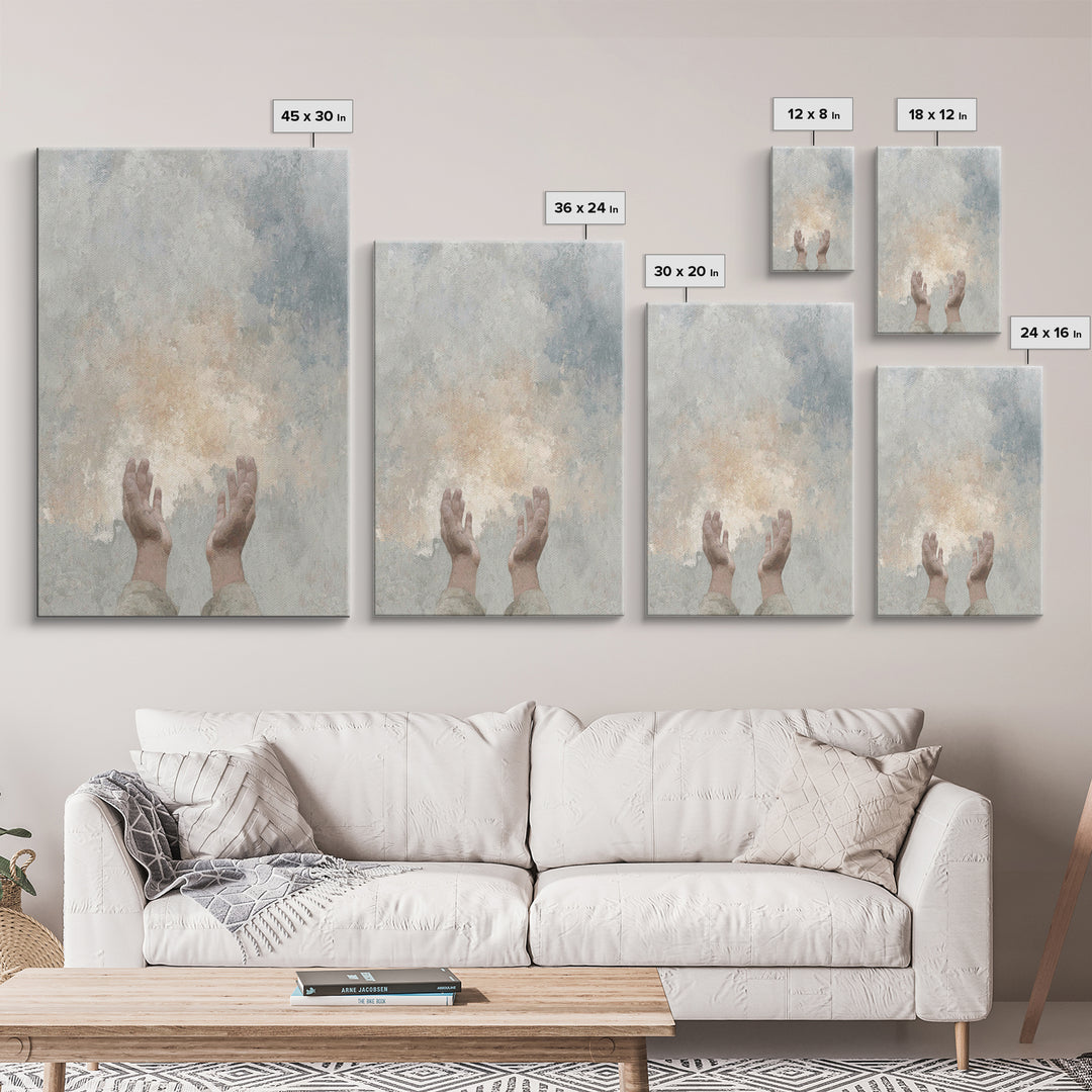 Hands Of Prayer – Framed Canvas Print – Christian Art Canvas – Christian Wall Art – Subtle Christian Art – Christian Gift – Christian Art P