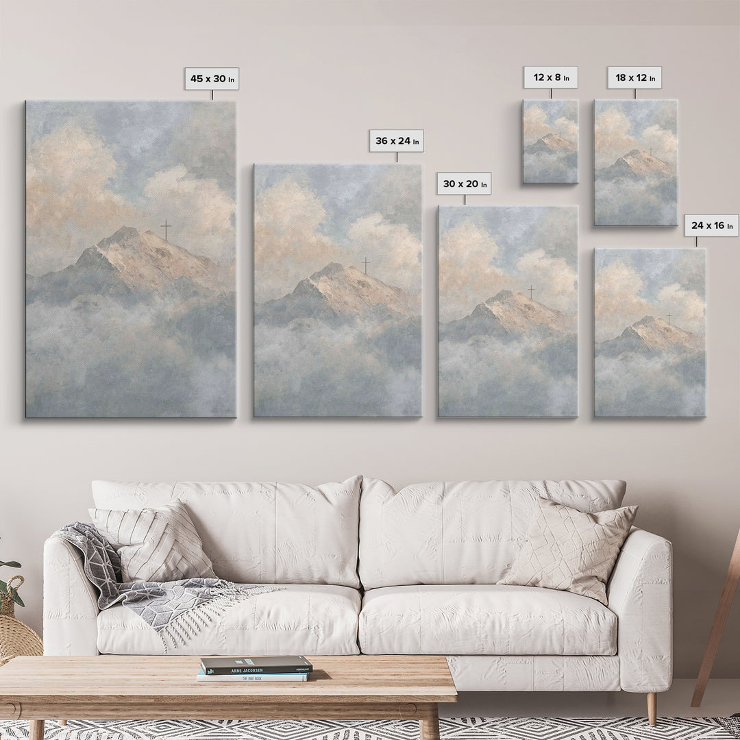 Mountain Of Hope – Framed Canvas Print – Christian Wall Art – Christian Art Canvas – Large Christian Painting – Christian Christmas Art – C