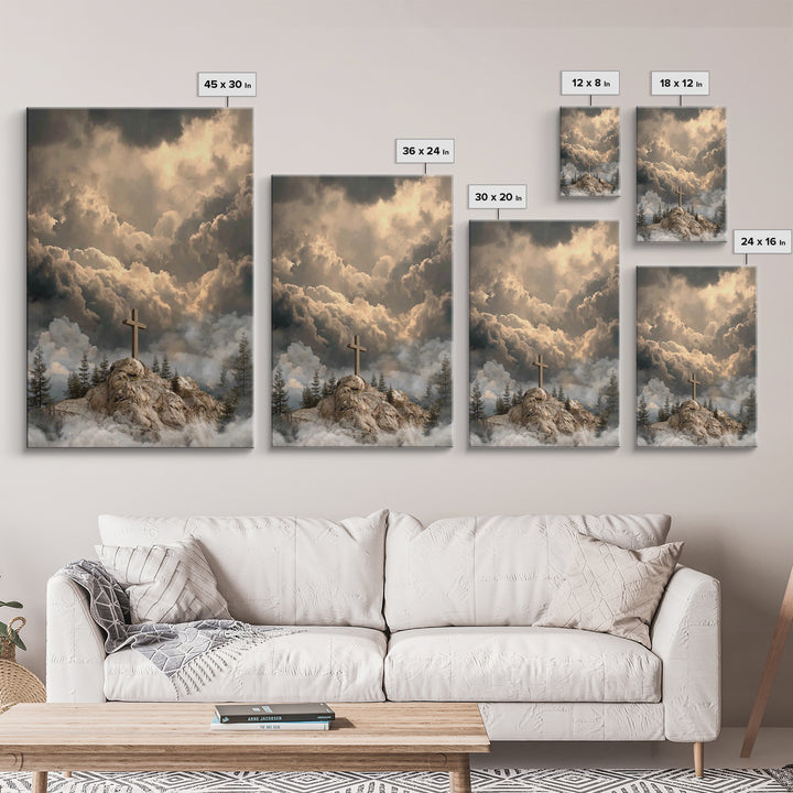 Light Over Zion – Framed Canvas Print – Christian Wall Art – Christian Art Work – Subtle Christian Paintings – Moody Christmas Art – Christ