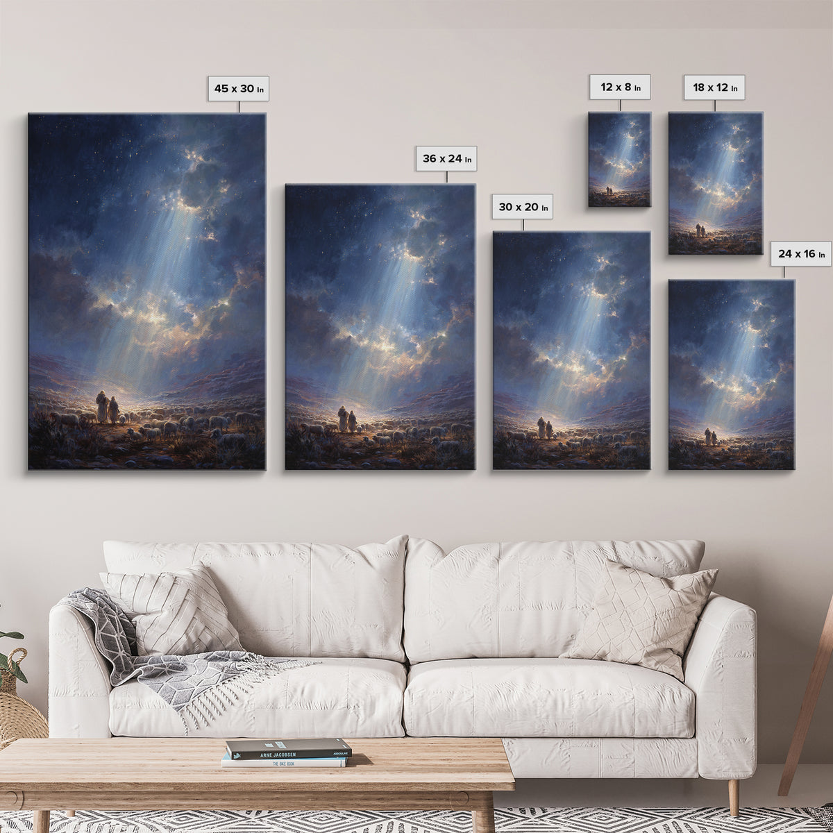 Heaven’s Radiance – Framed Canvas Print – Christian Wall Art – Christian Christmas Art – Large Christian Painting – Christmas Art Prints –