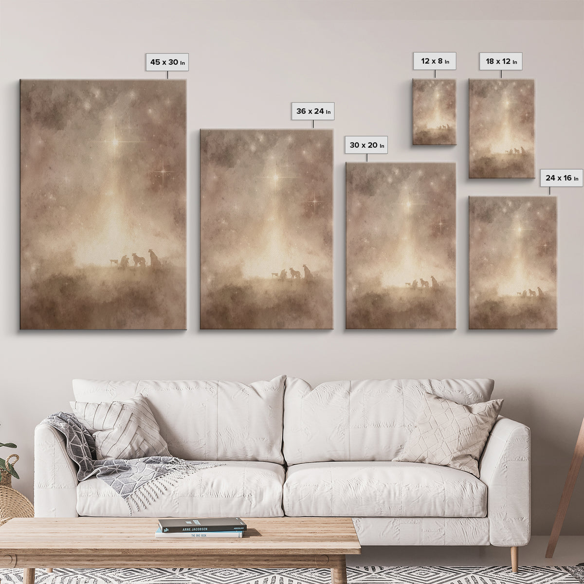 Holy Night Sky | Framed Canvas Print | Christian Wall Art | Christian Christmas Art | Christmas Art Prints | Christian Decor | Christmas Wa