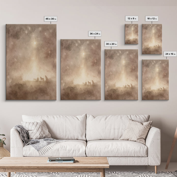 Holy Night Sky | Framed Canvas Print | Christian Wall Art | Christian Christmas Art | Christmas Art Prints | Christian Decor | Christmas Wa