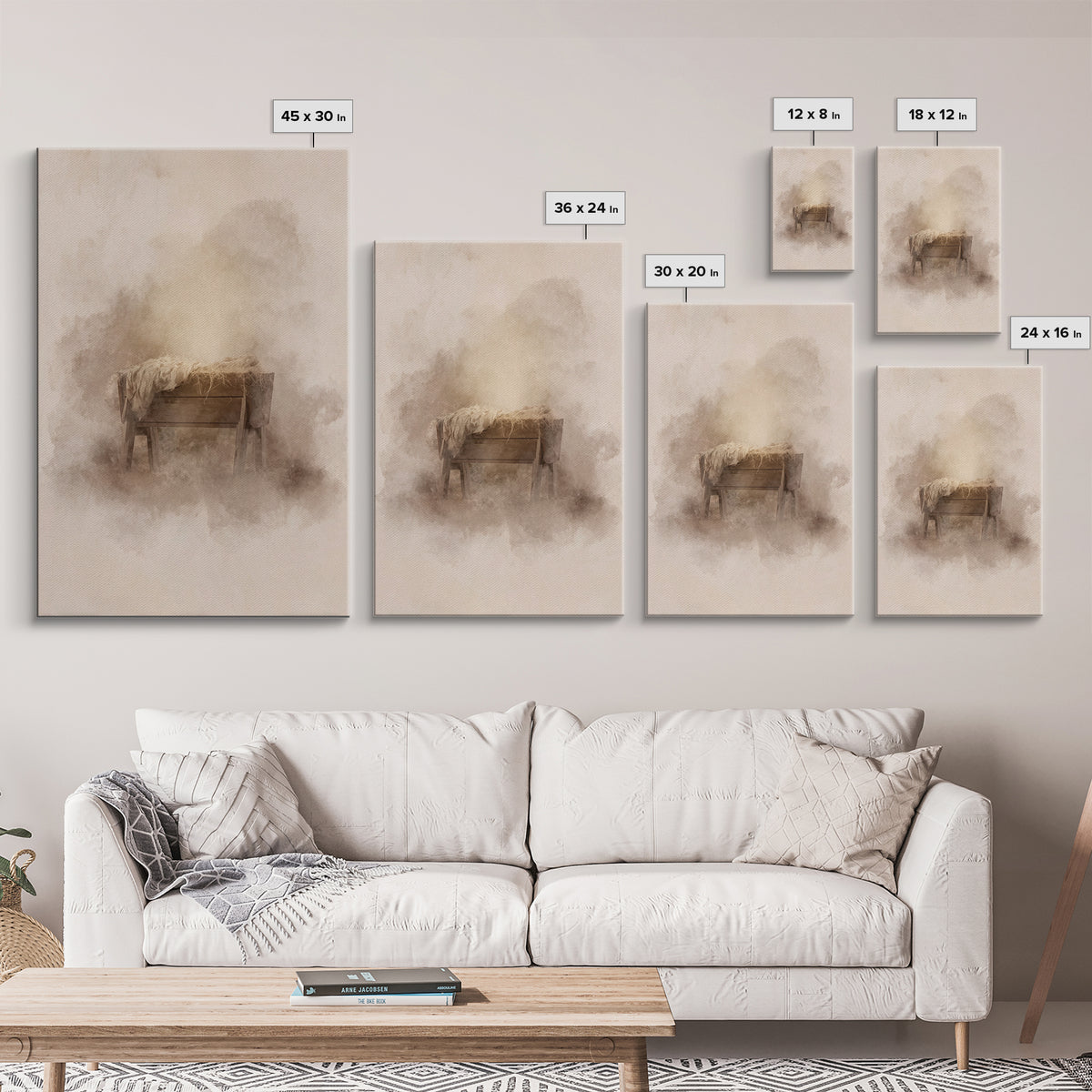 Silent Manger – Framed Canvas Print – Christian Wall Art – Christian Art Canvas – Christmas Art – Subtle Christian Art – Christian Decorati