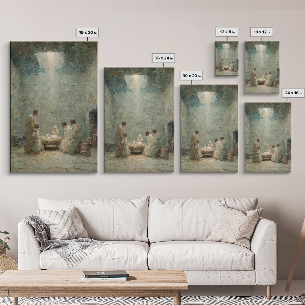 Blessed Nativity, Framed Canvas Print, Christian Wall Art, Christian Christmas Art, Christmas Wall Art, Christian Art Print, Christian Chri