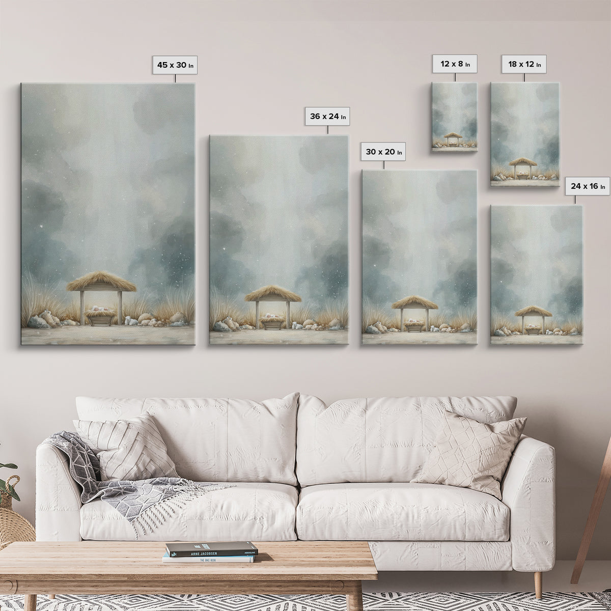 Heavenly Manger Light – Framed Canvas Print – Christian Wall Art – Christian Art Canvas – Christmas Art – Christian Decor – Jesus Art