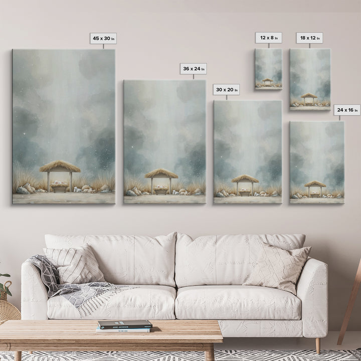 Heavenly Manger Light – Framed Canvas Print – Christian Wall Art – Christian Art Canvas – Christmas Art – Christian Decor – Jesus Art