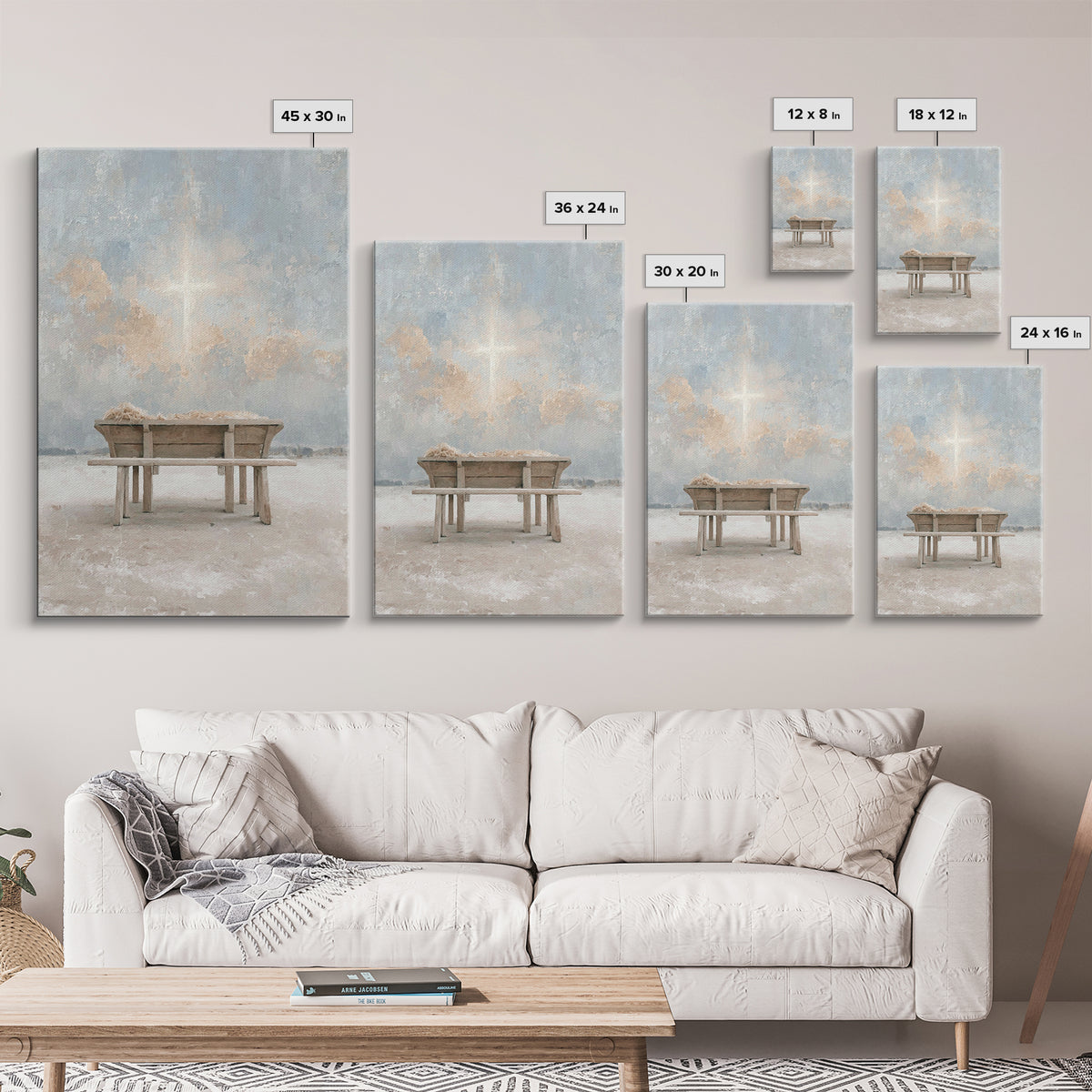 Divine Dawn Promise – Framed Canvas Print – Christmas Art – Christian Wall Art – Jesus Art – Christian Decor – Christian Art Canvas