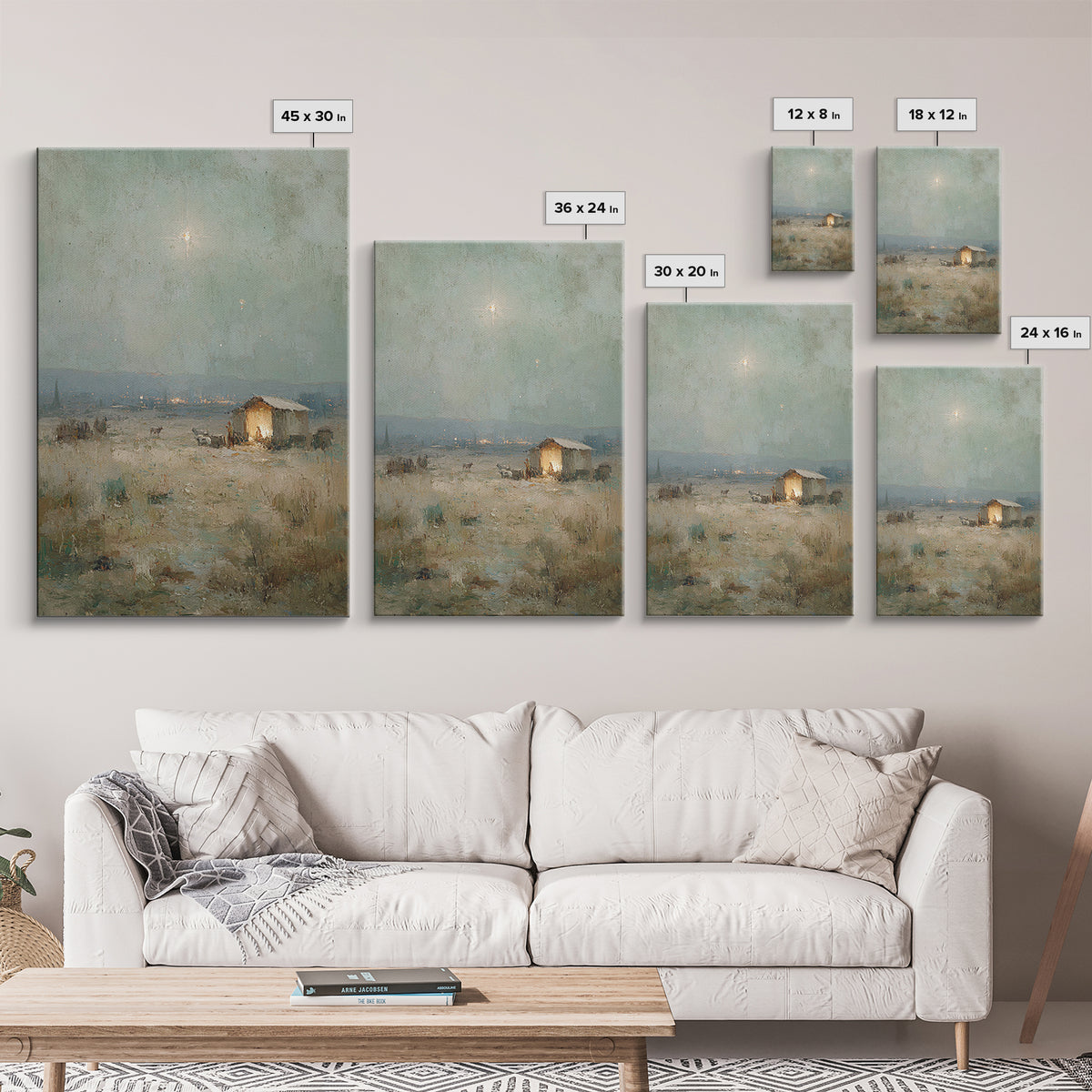 Holy Night Refuge – Framed Canvas Print – Christian Decor – Christian Art Canvas – Christian Wall Art – Jesus Art – Christmas Art