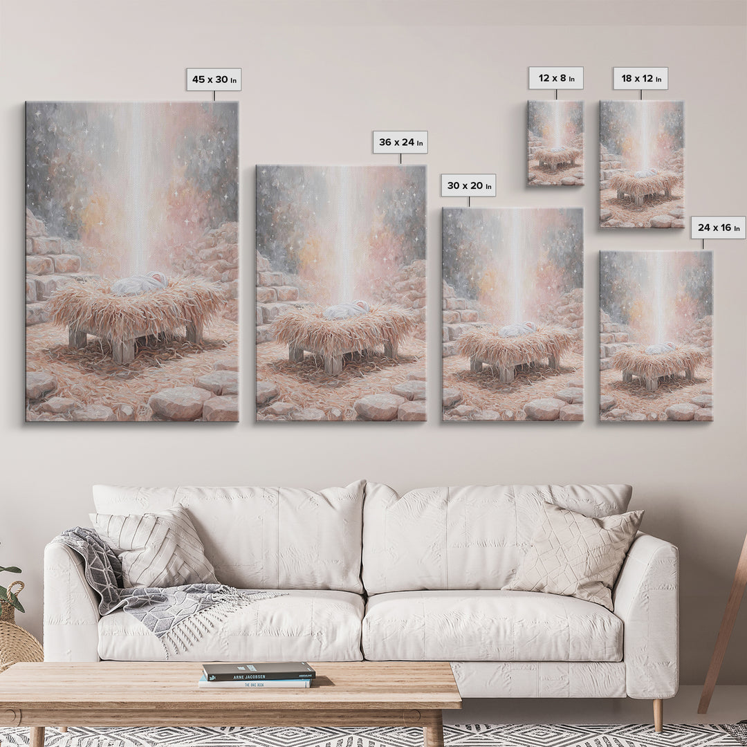 Sacred Night Hush – Framed Canvas Print – Jesus Art – Christian Decor – Christian Art Canvas – Christian Wall Art – Christmas Art