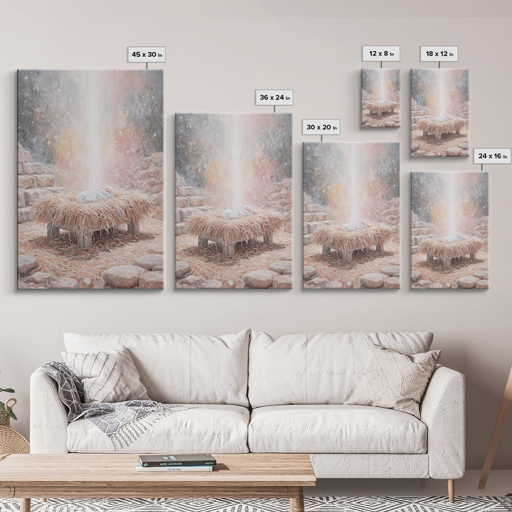 Sacred Night Hush – Framed Canvas Print – Jesus Art – Christian Decor – Christian Art Canvas – Christian Wall Art – Christmas Art