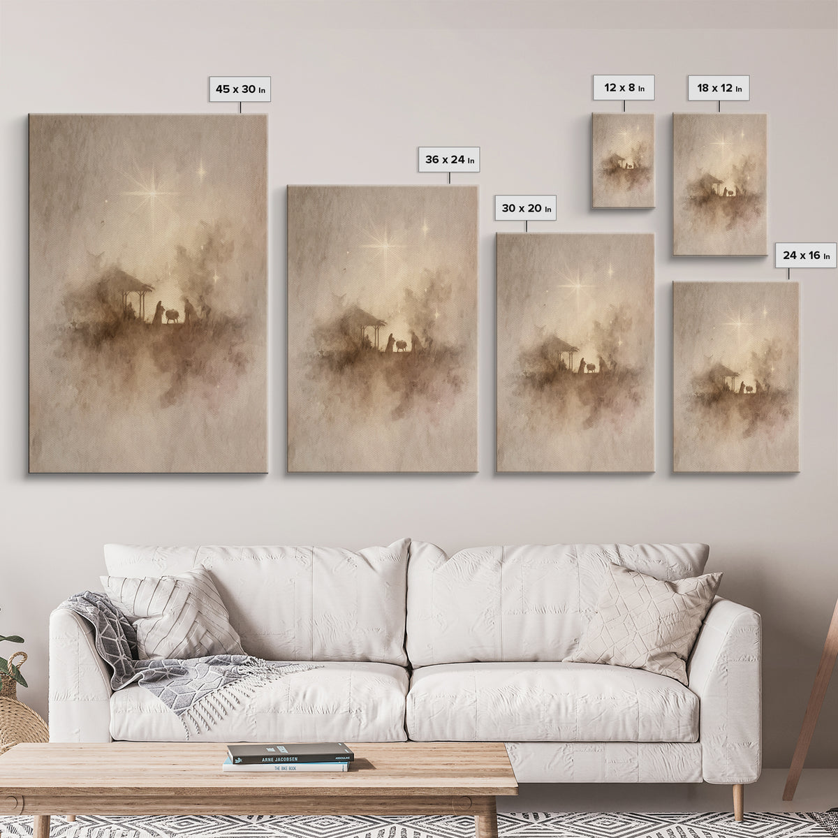 Adoration Starrise – Framed Canvas Print – Christmas Art – Christian Art Canvas – Christian Decor – Jesus Art – Christian Wall Art