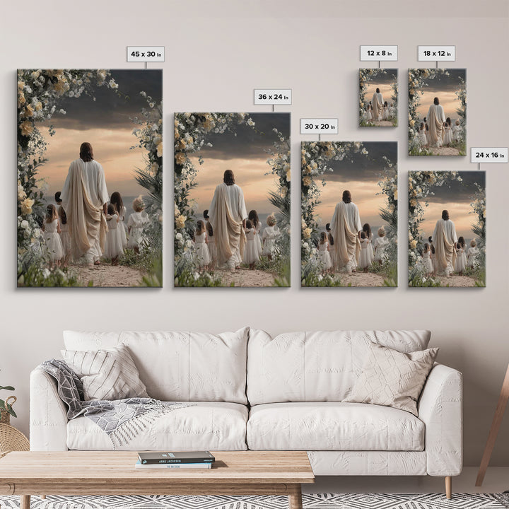 Heaven’s Gentle Walk – Framed Canvas Print – Jesus Painting – Christian Wall Art – Christian Art Canvas – Christian Decor – Christian Art