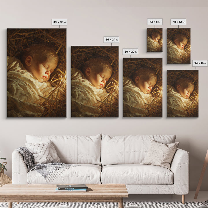 Holy Manger Peace – Framed Canvas Print – Christian Wall Art – Christian Art Canvas – Jesus Christmas Art – Christian Decor – Christian Art