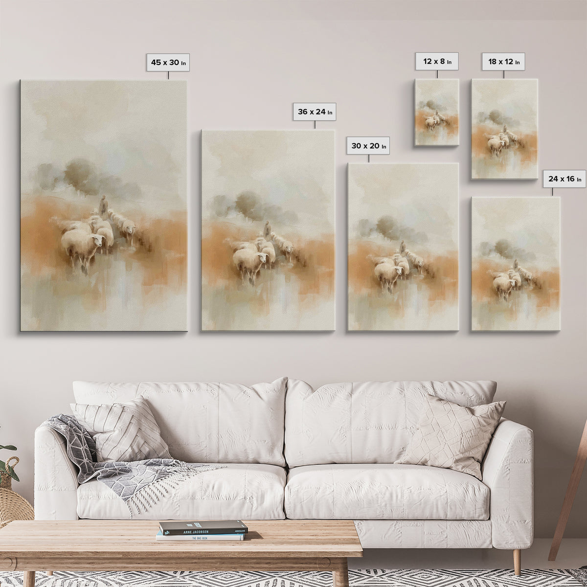 Guardian Of The Flock | Framed Canvas Print | Jesus Painting | Christian Wall Art | Christian Art Canvas | Christian Decor | Christian Chri