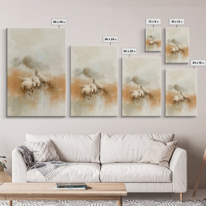 Guardian Of The Flock | Framed Canvas Print | Jesus Painting | Christian Wall Art | Christian Art Canvas | Christian Decor | Christian Chri