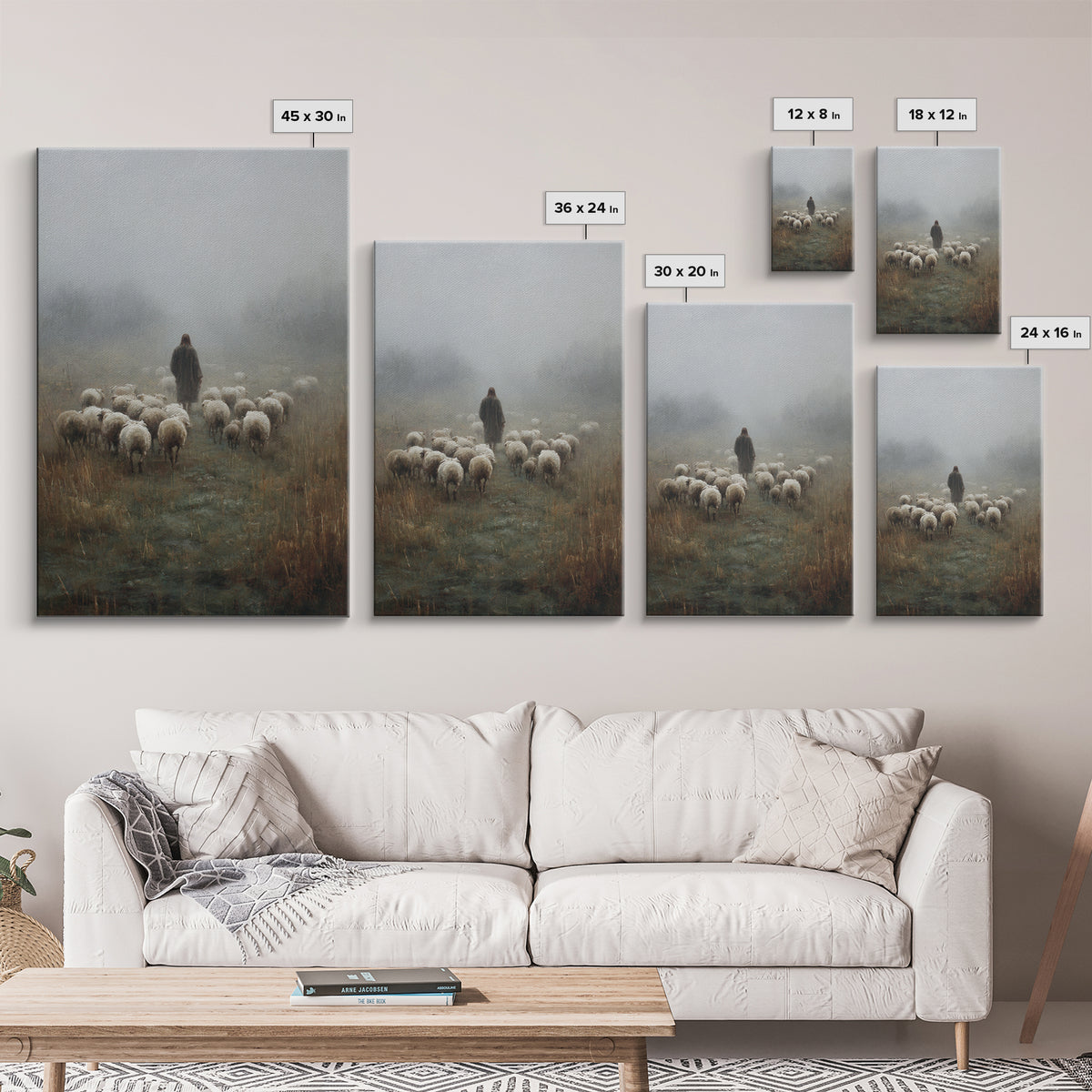 The Shepherd’s Road – Framed Canvas Print – Christian Art Canvas – Christian Wall Art – Jesus Painting – Moody Christian Art – Christian Gi