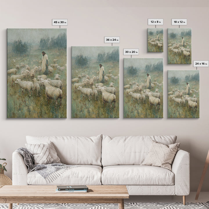Quiet Shepherd Path | Framed Canvas Print | Christian Wall Art | Christian Christmas Art | Jesus Canvas Art | Christian Art Canvas | Vintag