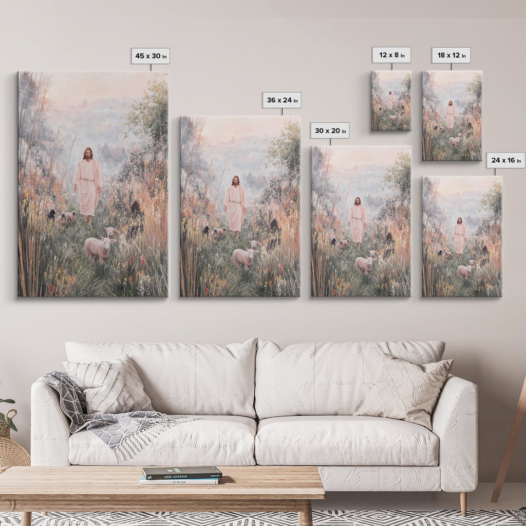 Dawn Shepherd Light, Framed Canvas Print, Christian Art Print, Jesus Art Print, Christian Wall Art, Unique Christian Art, Christian Christm