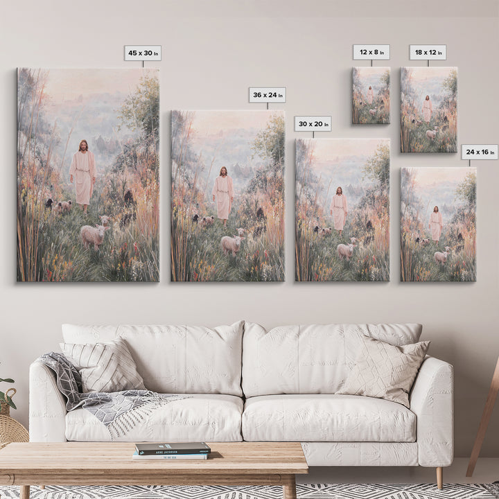Dawn Shepherd Light, Framed Canvas Print, Christian Art Print, Jesus Art Print, Christian Wall Art, Unique Christian Art, Christian Christm