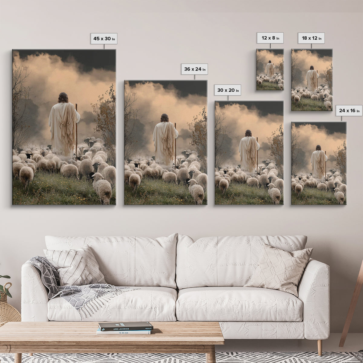 Shepherd Of Morning – Framed Canvas Print – Christian Decor For Home – Christian Art Canvas – Jesus Painting – Christian Wall Art – Christm