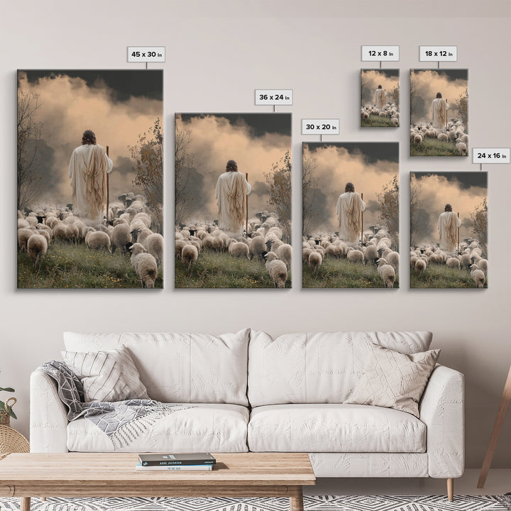 Shepherd Of Morning – Framed Canvas Print – Christian Decor For Home – Christian Art Canvas – Jesus Painting – Christian Wall Art – Christm