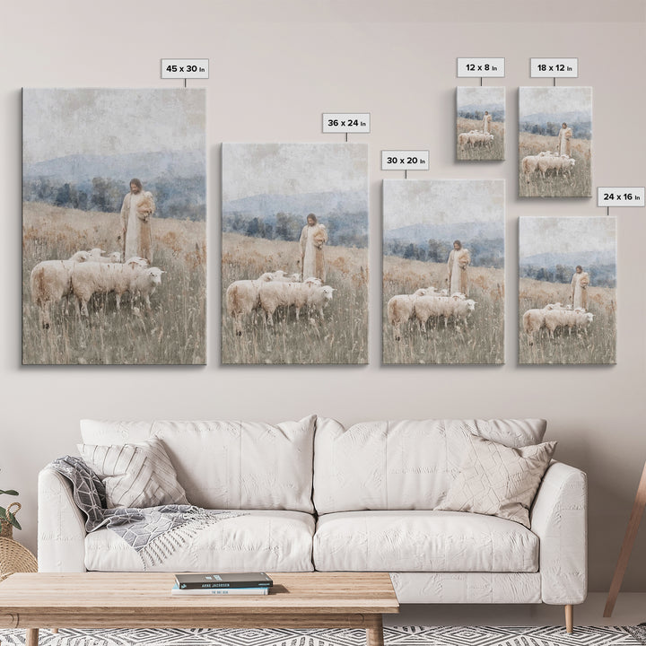 Shepherds Of Peace – Framed Canvas Print – Christian Wall Art – Jesus Painting – Christian Decor – Pastoral Scenery – Christian Art Canvas