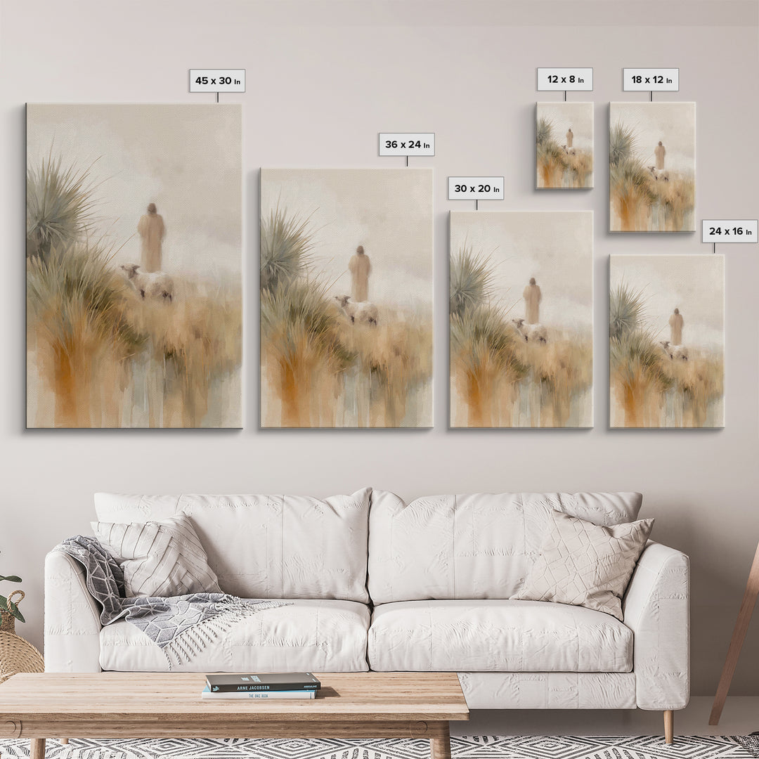Horizons Of Mercy, Framed Canvas Print, Christian Wall Art, Modern Christian Art, Christian Art Canvas, Jesus Painting, Christian Decor